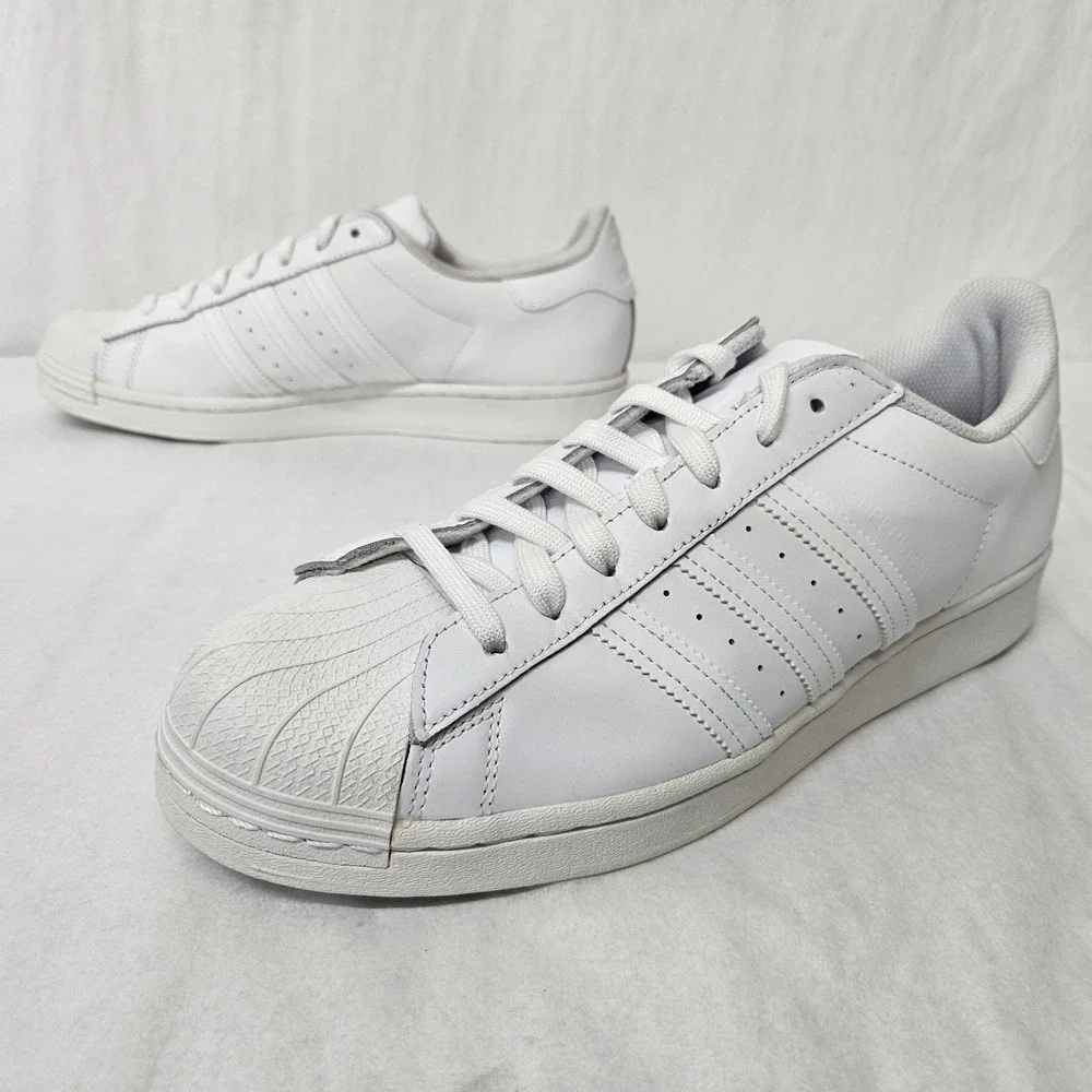 Adidas Superstar Sneakers Leather Shell Toe EG4960 Triple White Mens Size 11